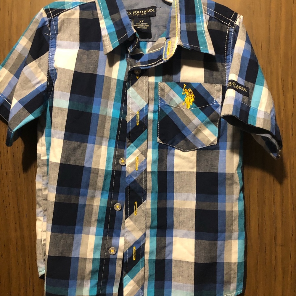 U.S Polo short sleeve toddler button down shirt NWOT